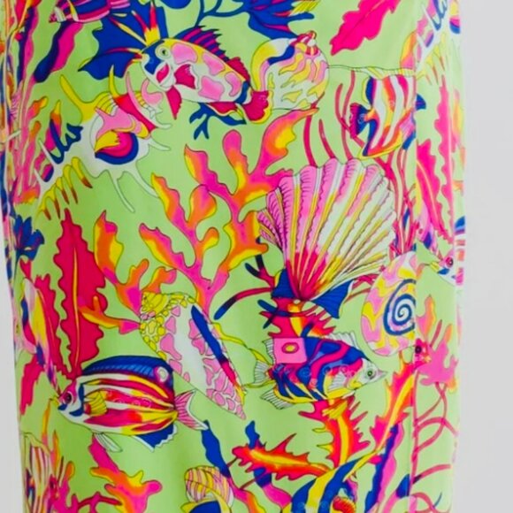 Vintage Ann May  100% Silk Tropical Fish Angelfish Art to Wear Midi Skirt Small - Picture 6 of 6